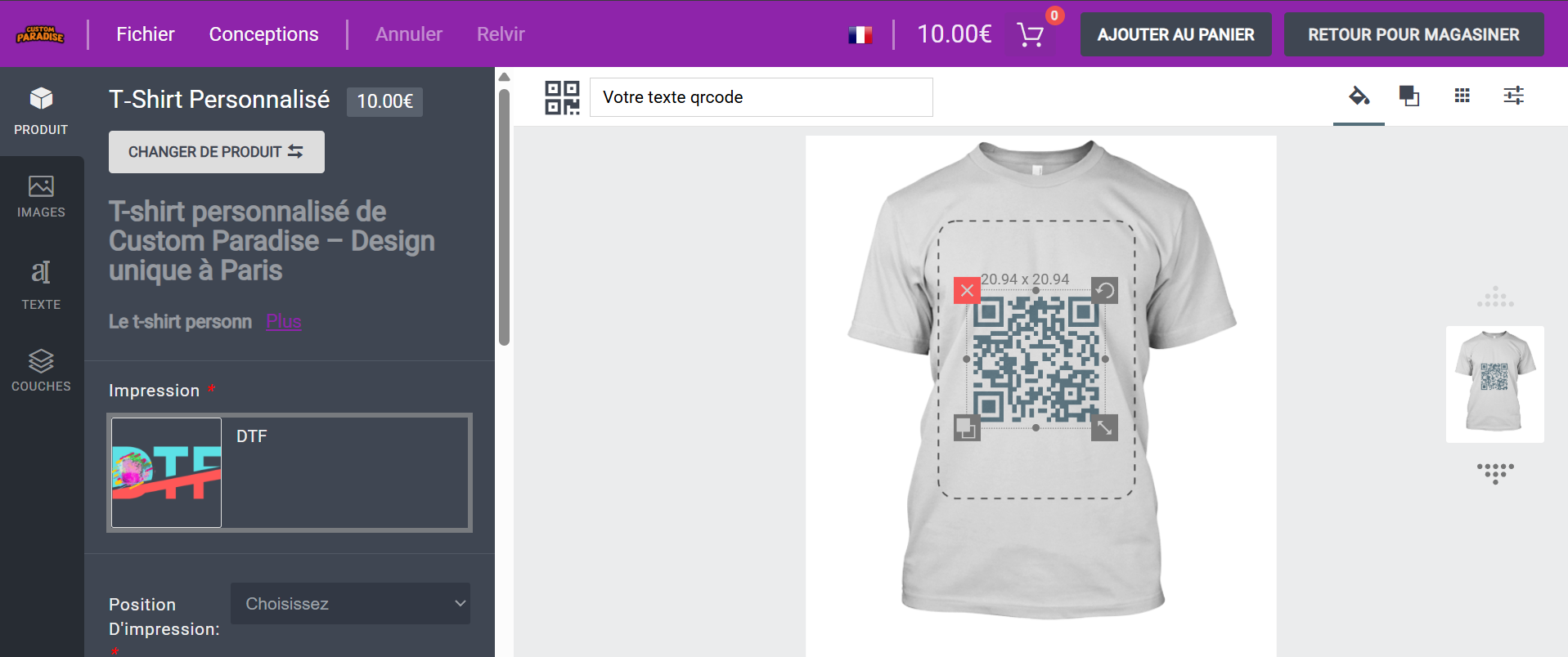 Éditeur de design en ligne